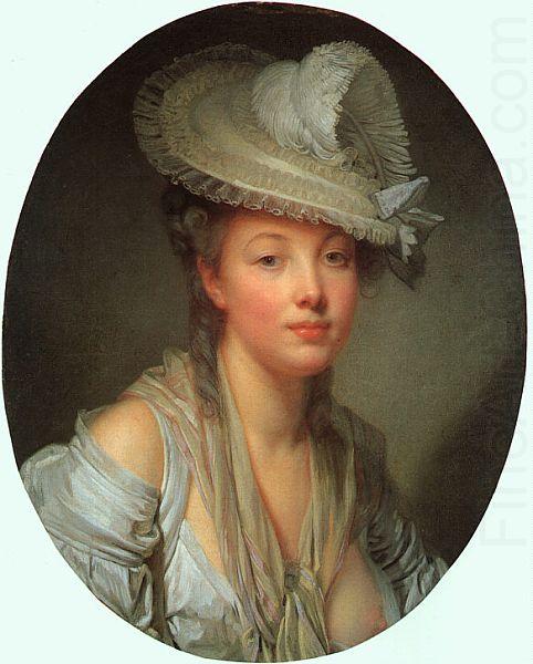 Young Woman in a White Hat, Jean Baptiste Greuze